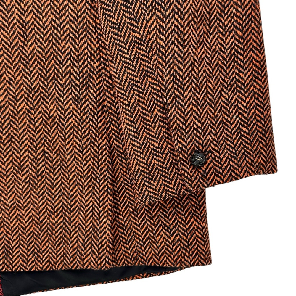 RARE Versace Istante Vintage Orange & Red Herringbone Blazer Jacket sz 54 - Picture 5 of 10